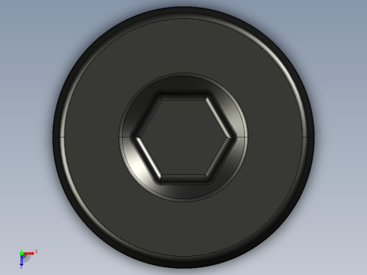 紧固件-IGES 0.2500 Button Screw俯视缩略图
