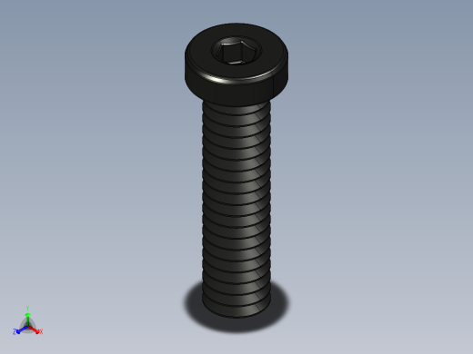 紧固件-IGES 0.2500 Button Screw正等轴测缩略图