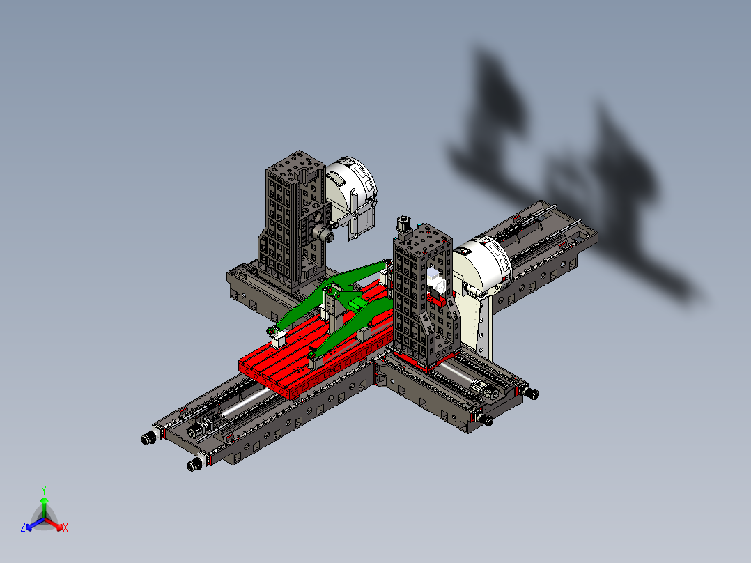 SHY-HDW4010双面镗铣加工中心正等轴测图