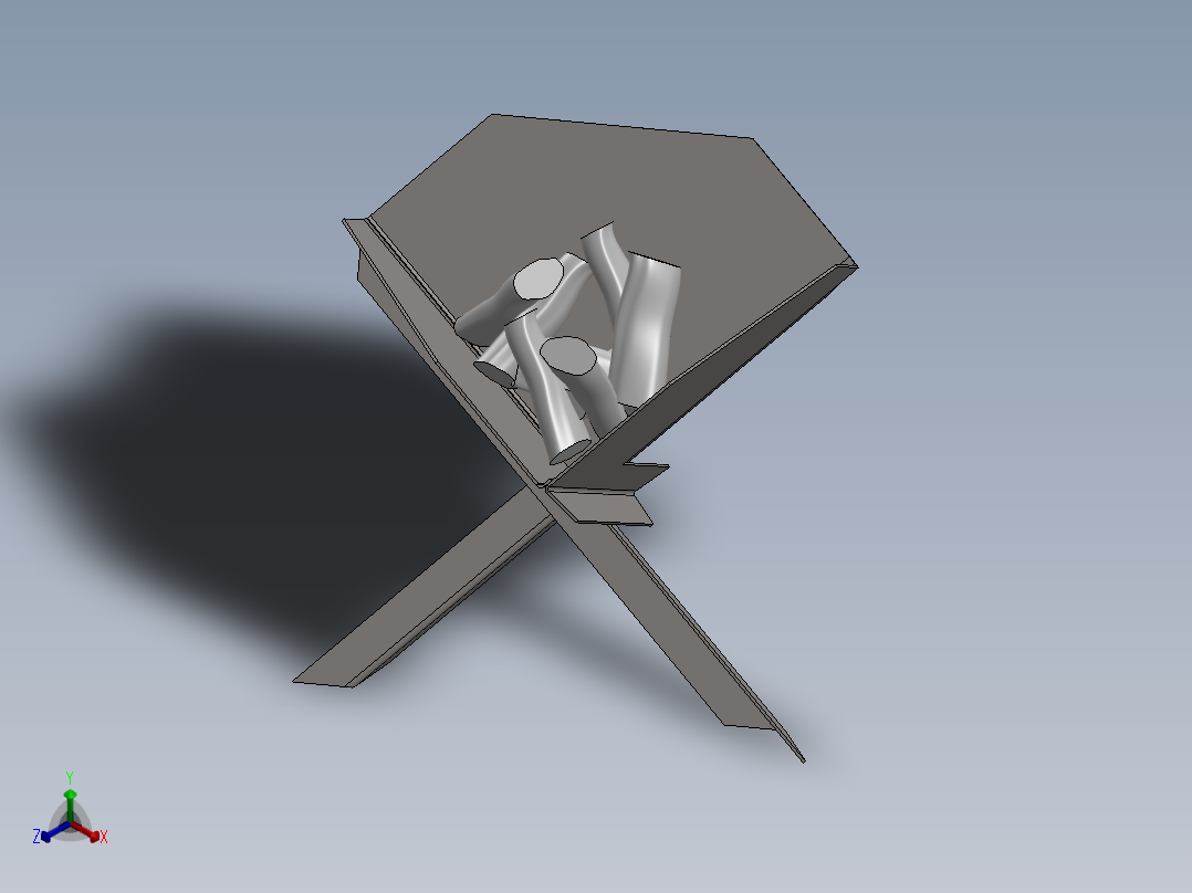 金属板制成的简易壁炉正等轴测图