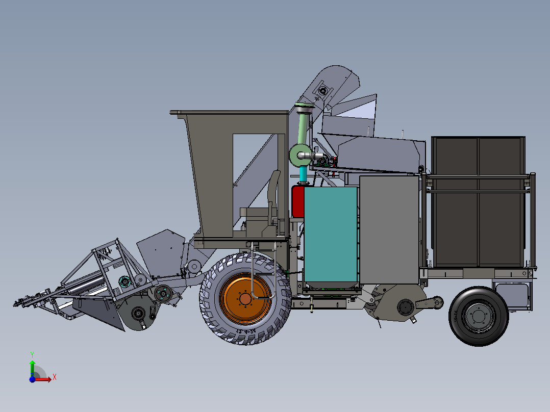 玉米收获机前视图