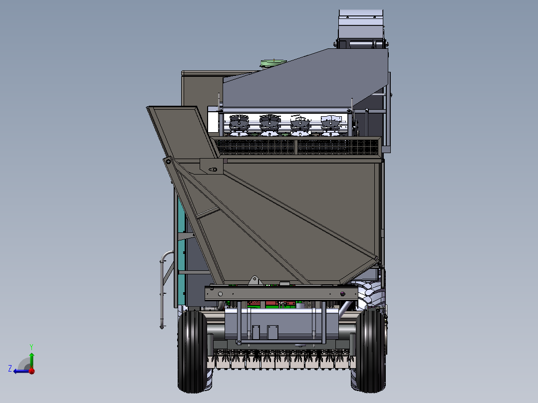 玉米收获机右视图