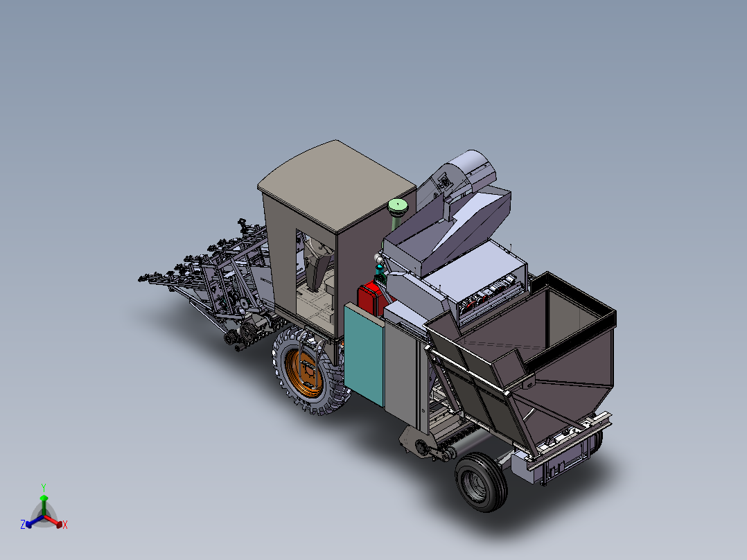 玉米收获机正等轴测图