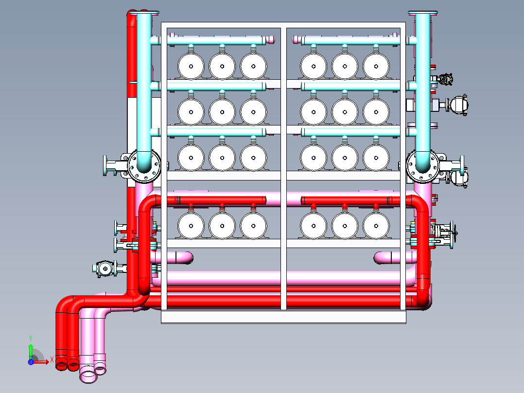 二级反渗透架子前视图