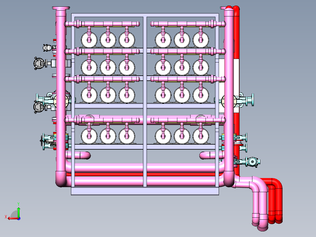 二级反渗透架子后视图