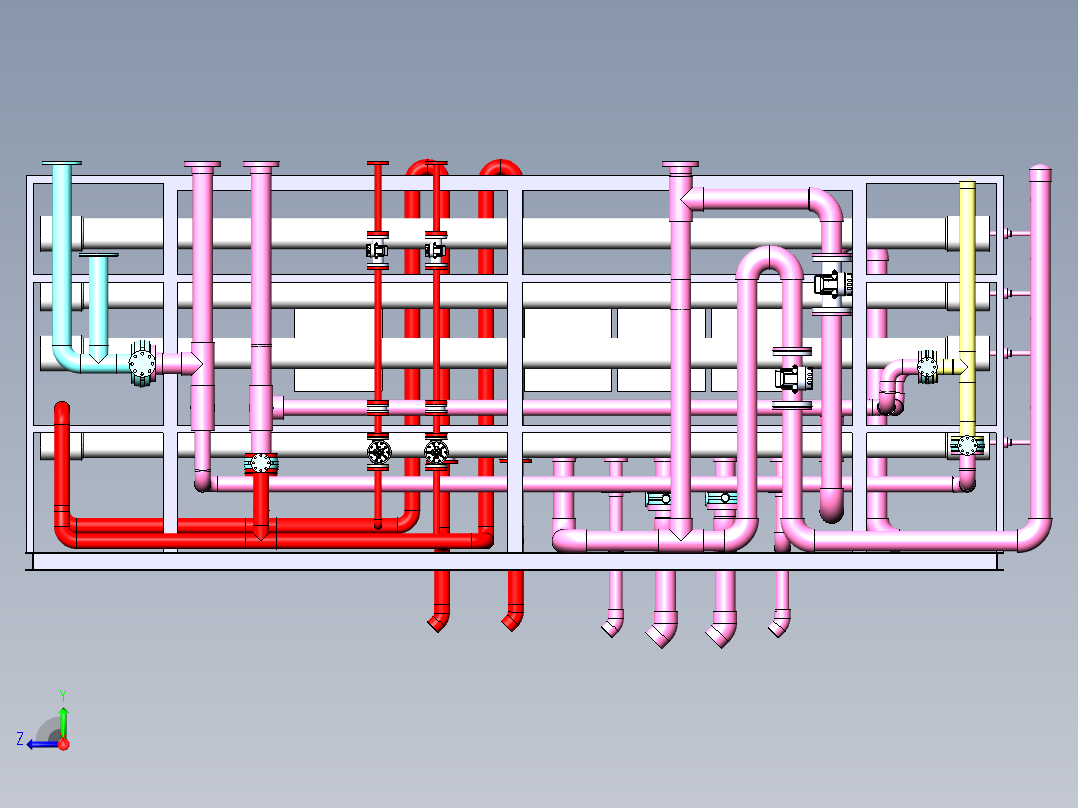 二级反渗透架子右视图