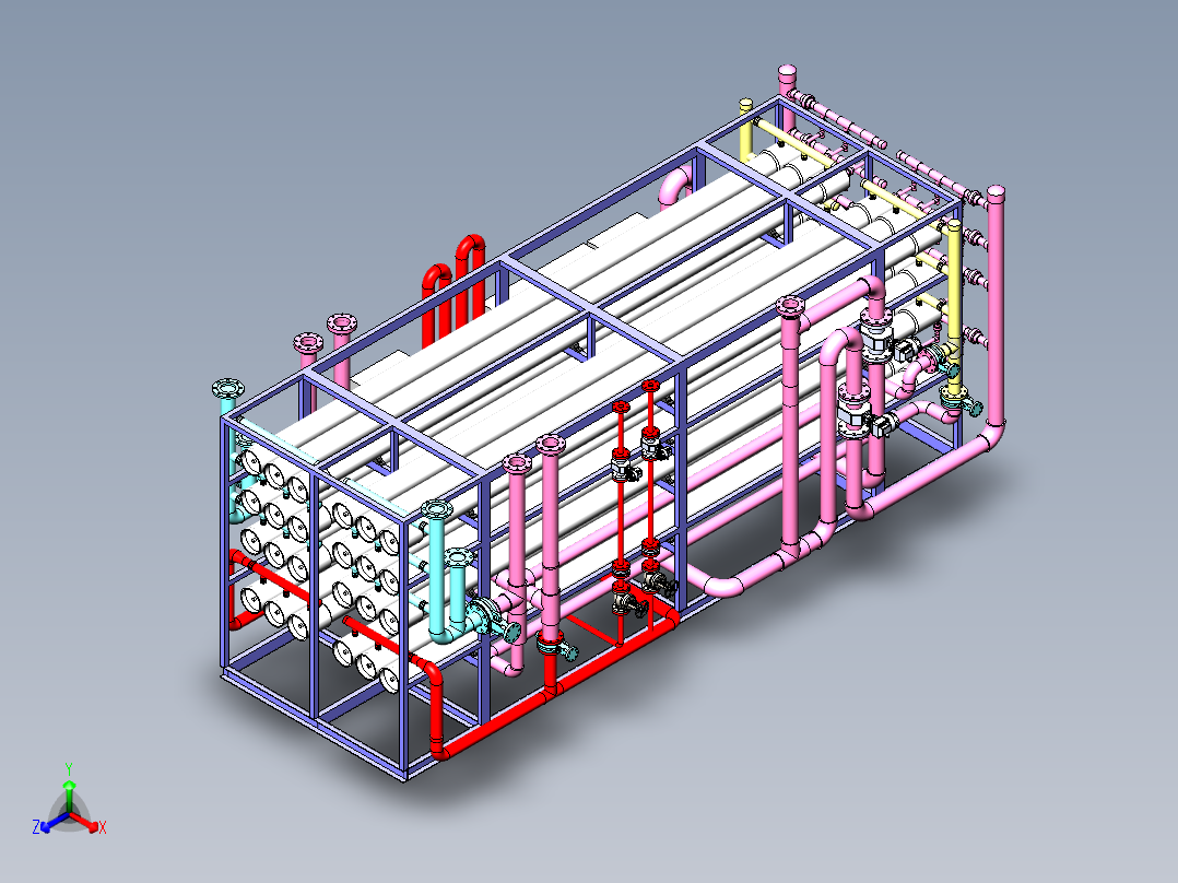 二级反渗透架子正等轴测图