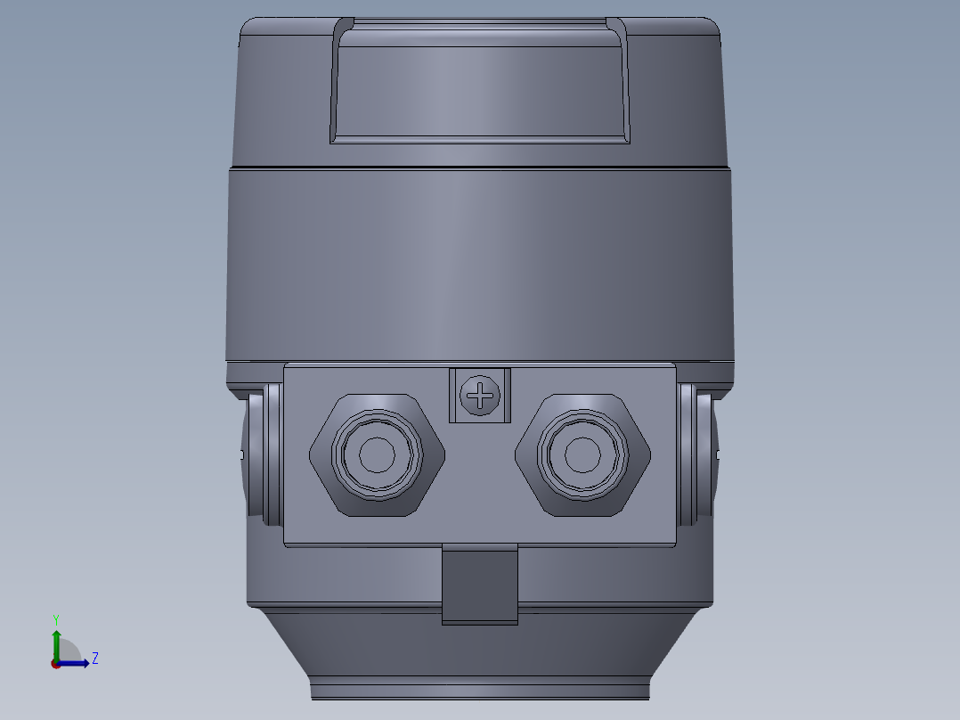 压力流量变送器壳左视图