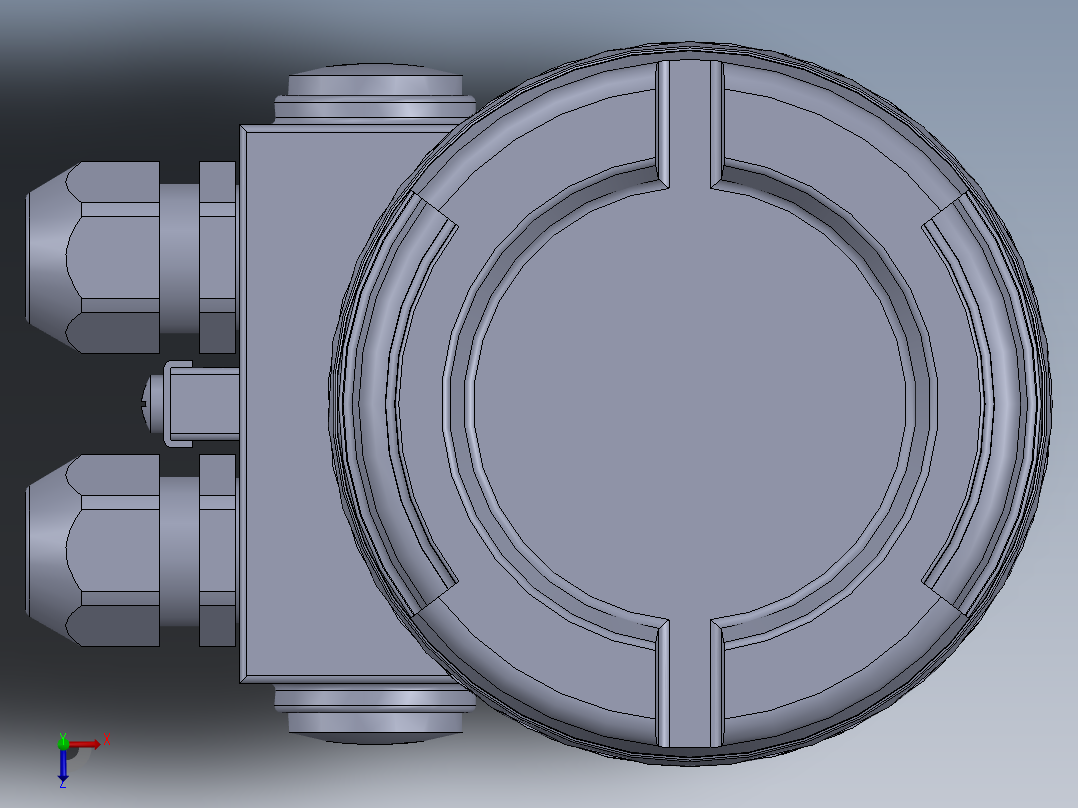 压力流量变送器壳俯视图
