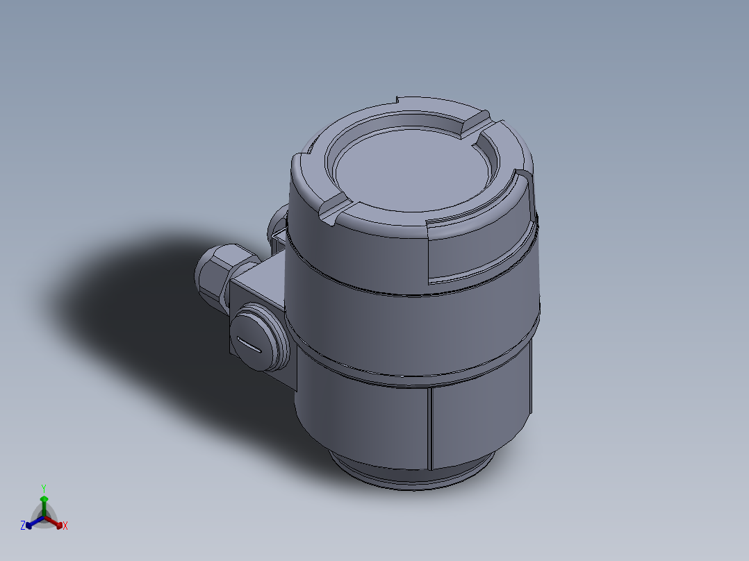压力流量变送器壳正等轴测图