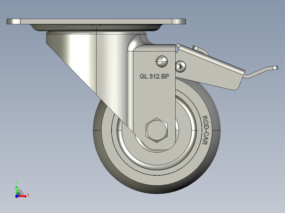 万向轮、脚轮(108)前视图