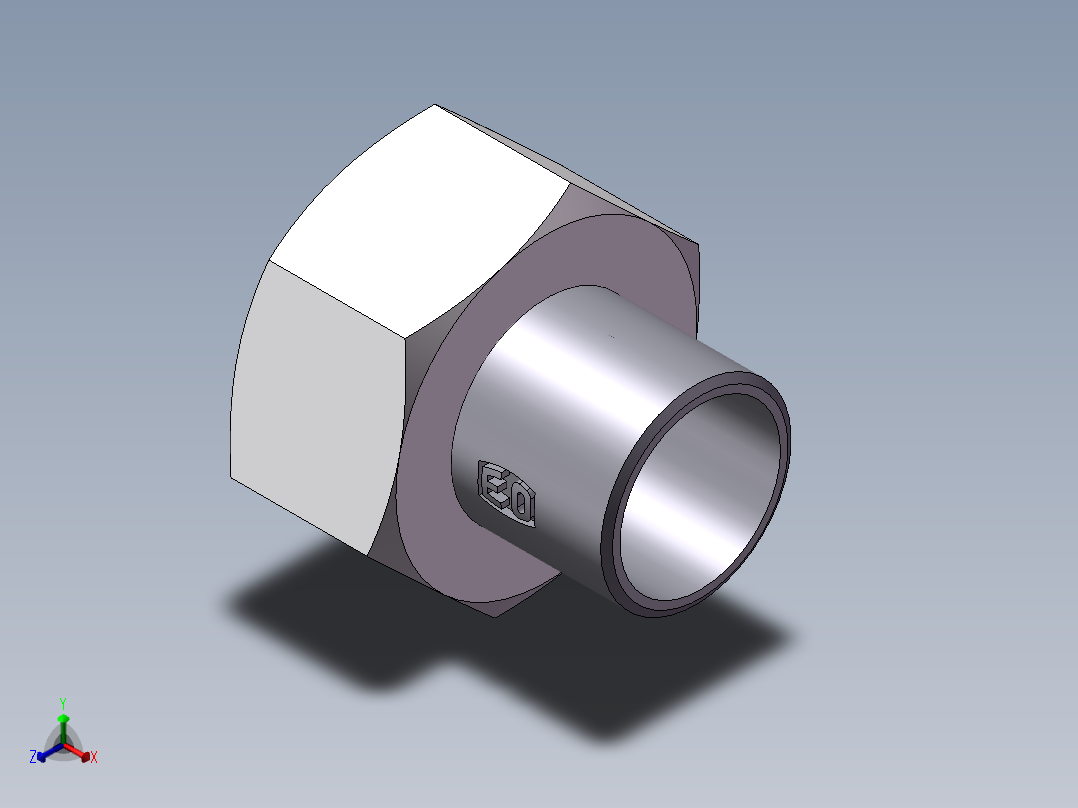 90度焊接接头、2WD-38X3.0非标正等轴测图