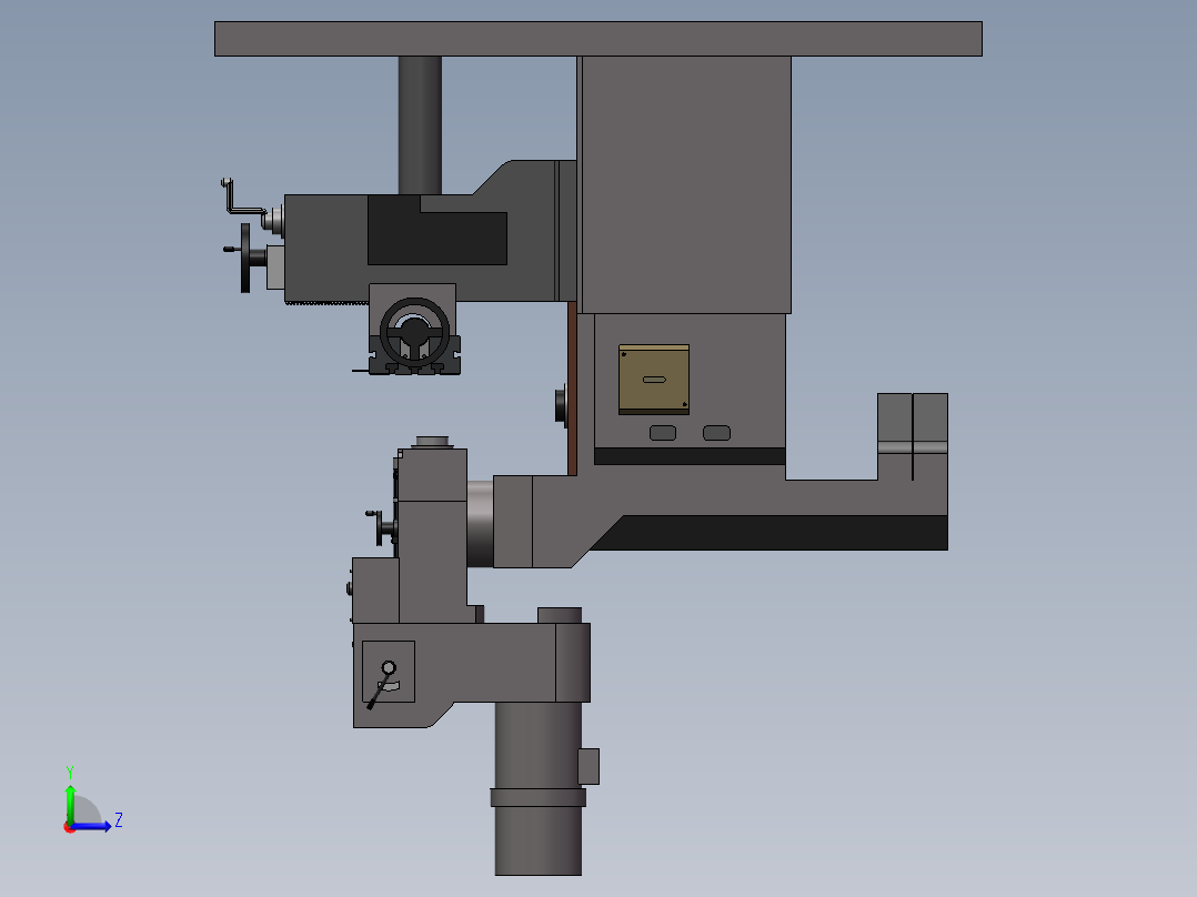 通用铣床模型左视图