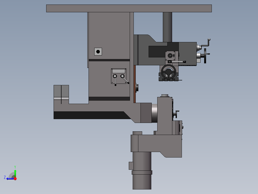 通用铣床模型右视图