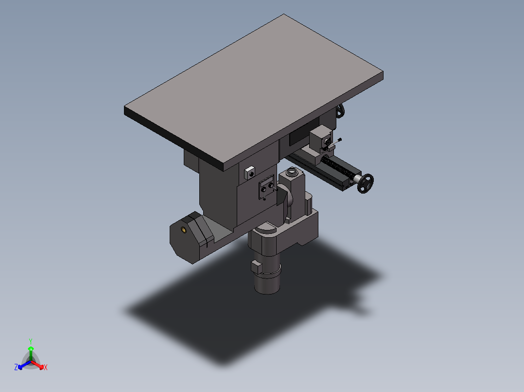 通用铣床模型正等轴测图