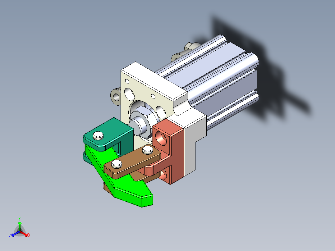 一种压紧机构正等轴测图