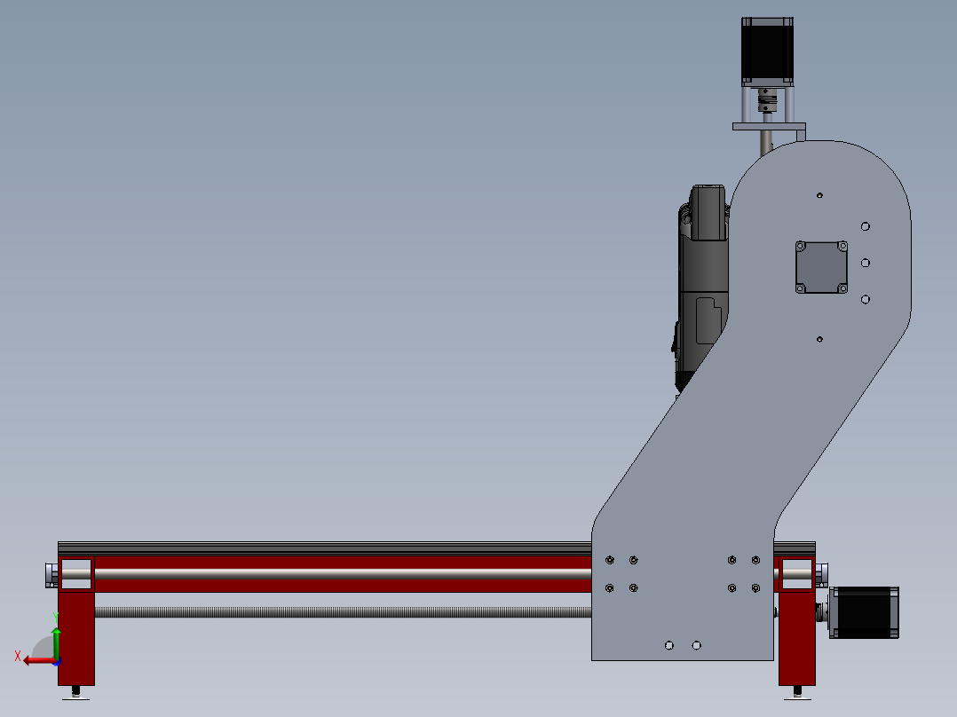 CNC milling 3 轴后视图