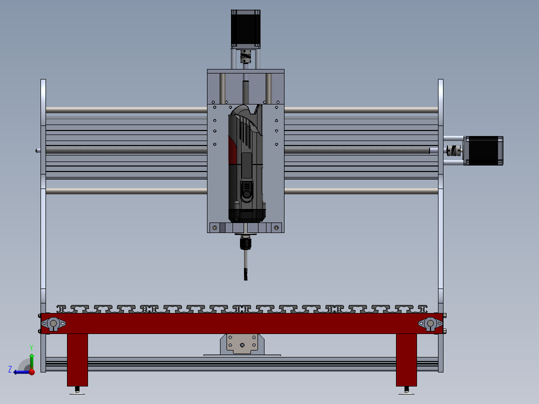 CNC milling 3 轴右视图