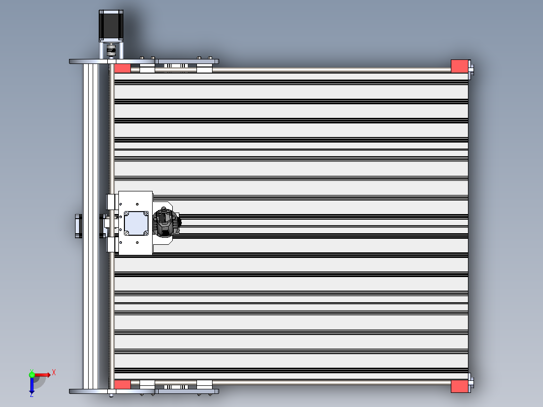 CNC milling 3 轴俯视图