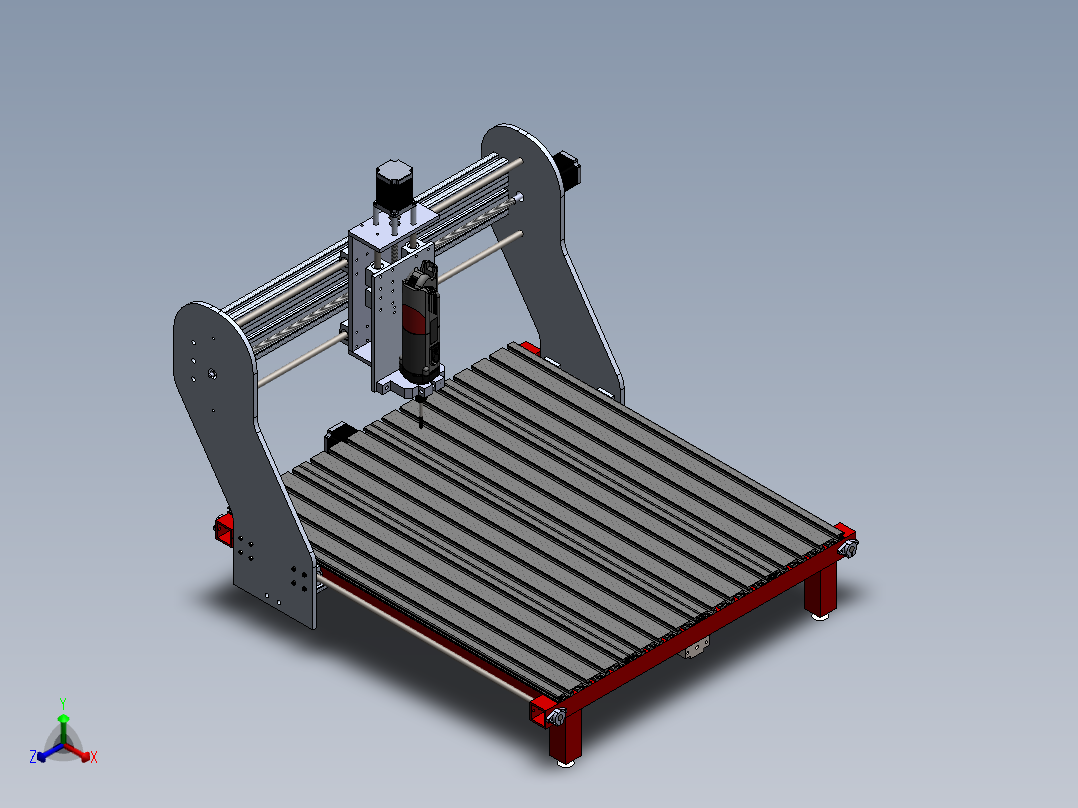 CNC milling 3 轴正等轴测图