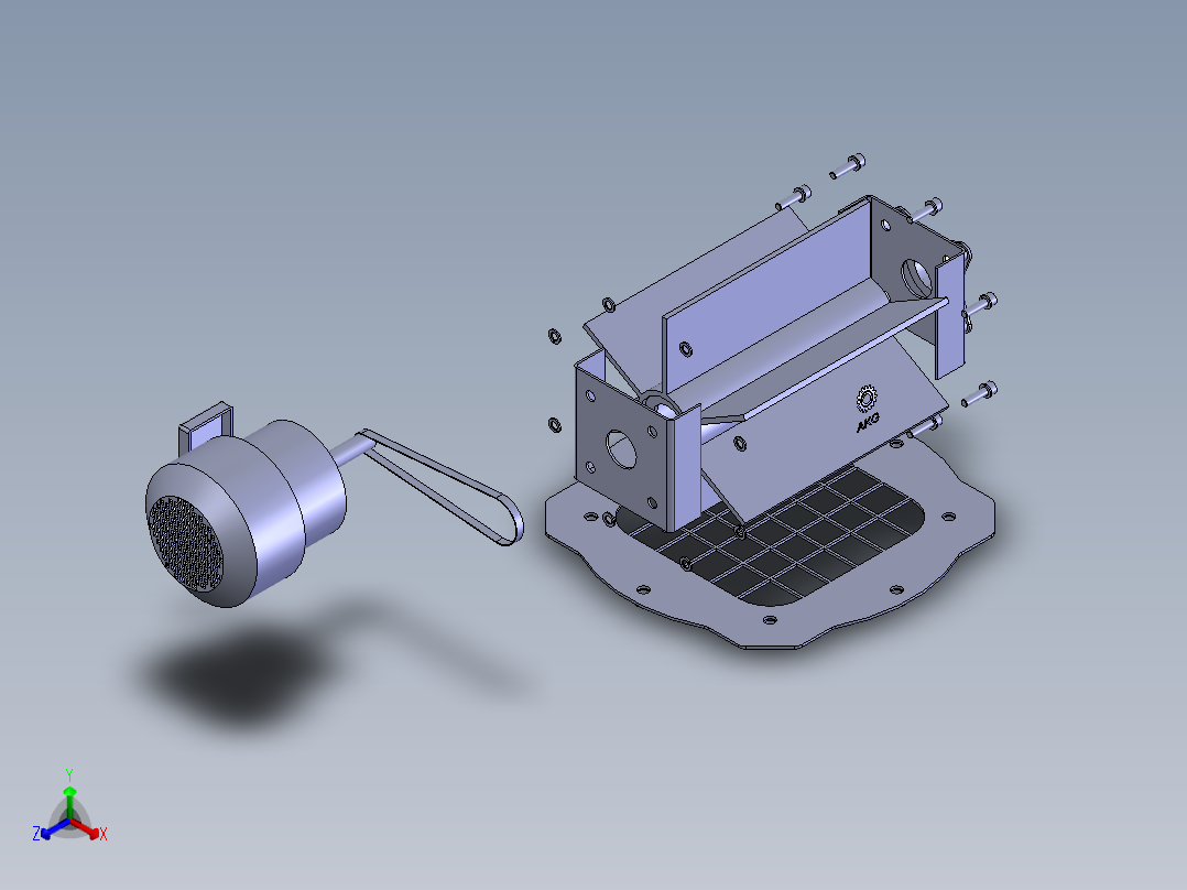 旋转结构的搅碎机正等轴测图