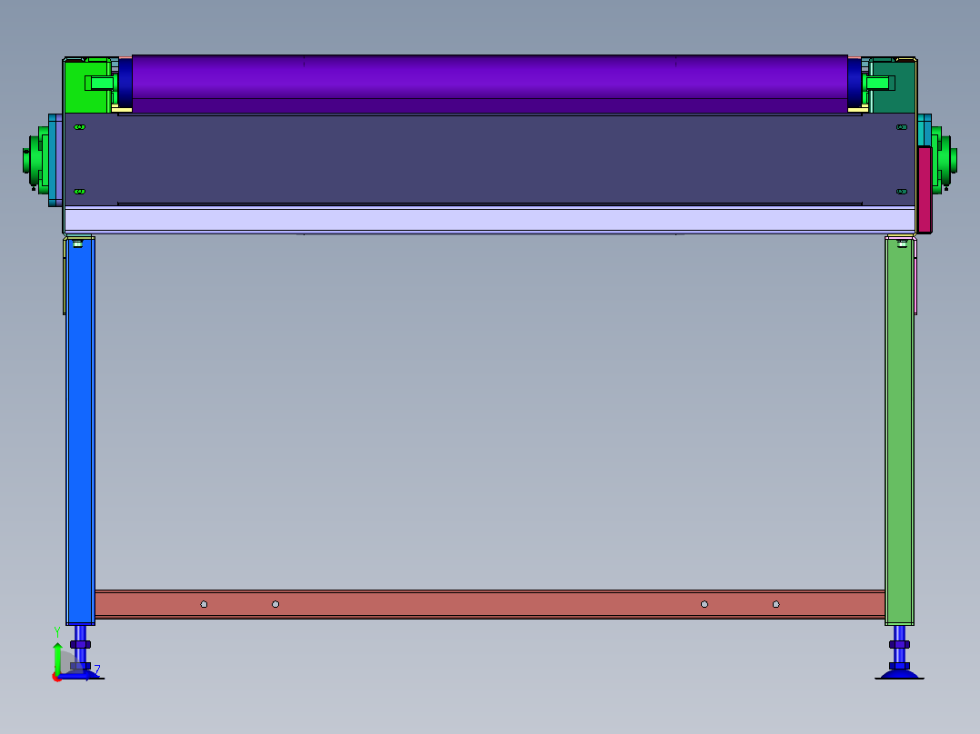 伸缩过道接驳台的伸缩装置左视图