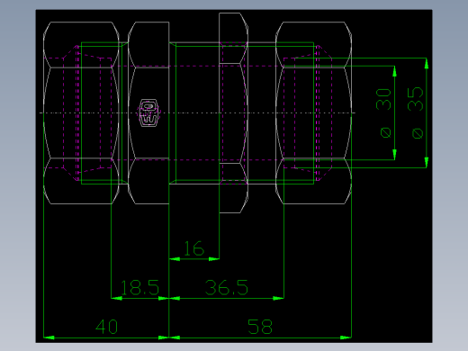 PARKER管接头EO Bulkhead union SV35L71(16)_front