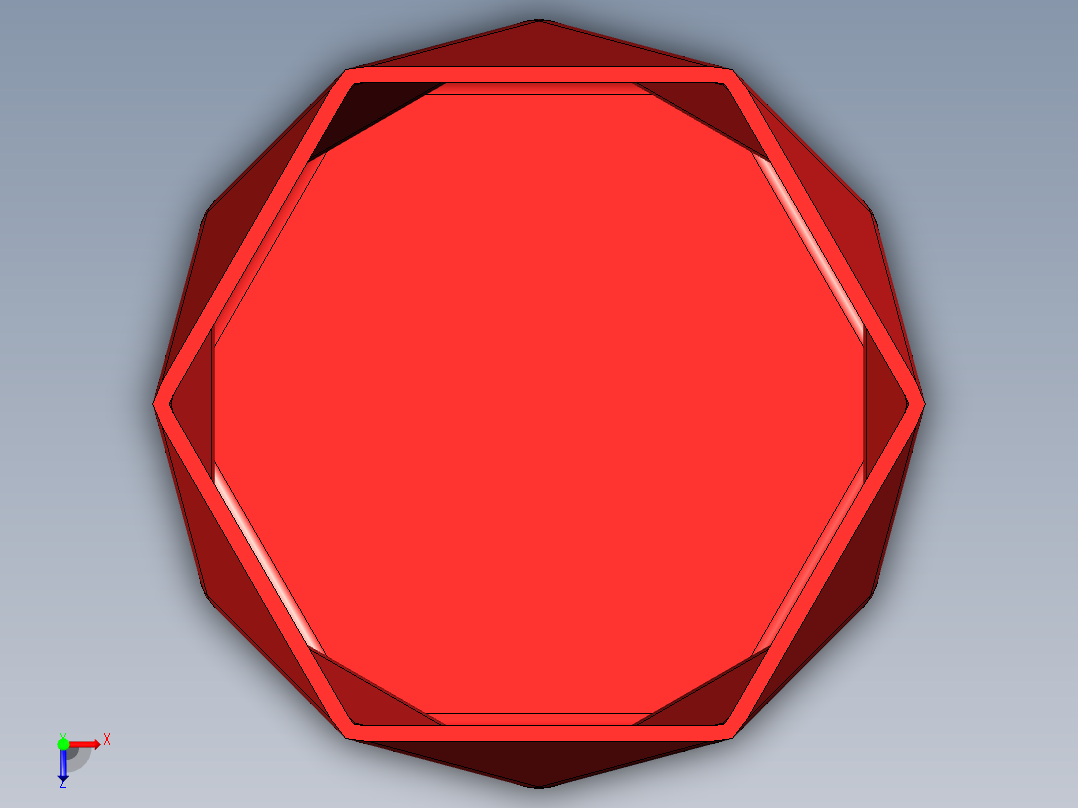 三角边花瓶俯视图