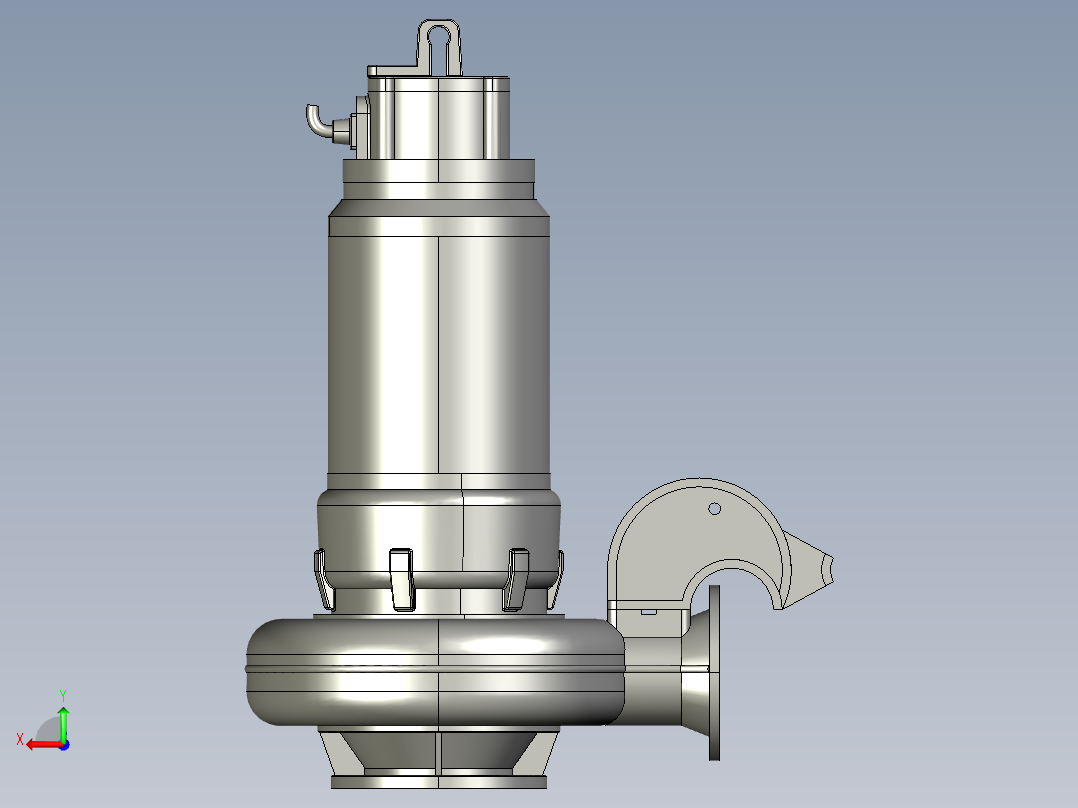 立式潜水排污泵后视图