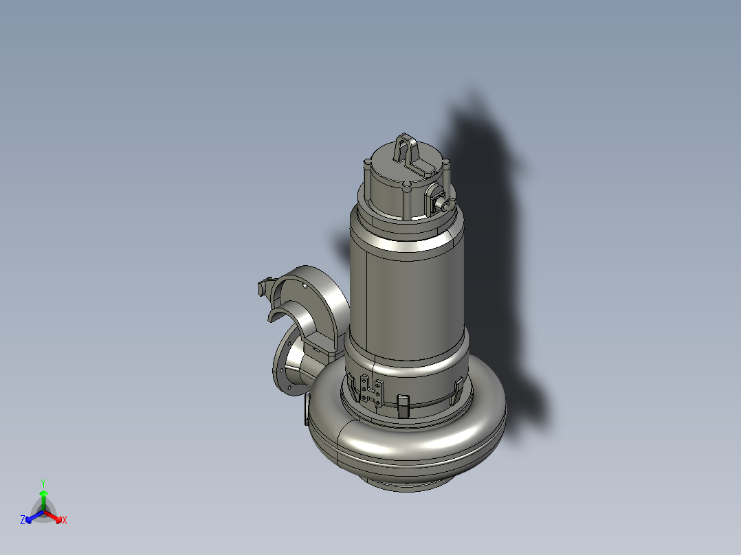 立式潜水排污泵正等轴测图