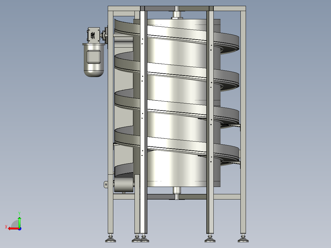 螺旋冻结机的传输装置后视图