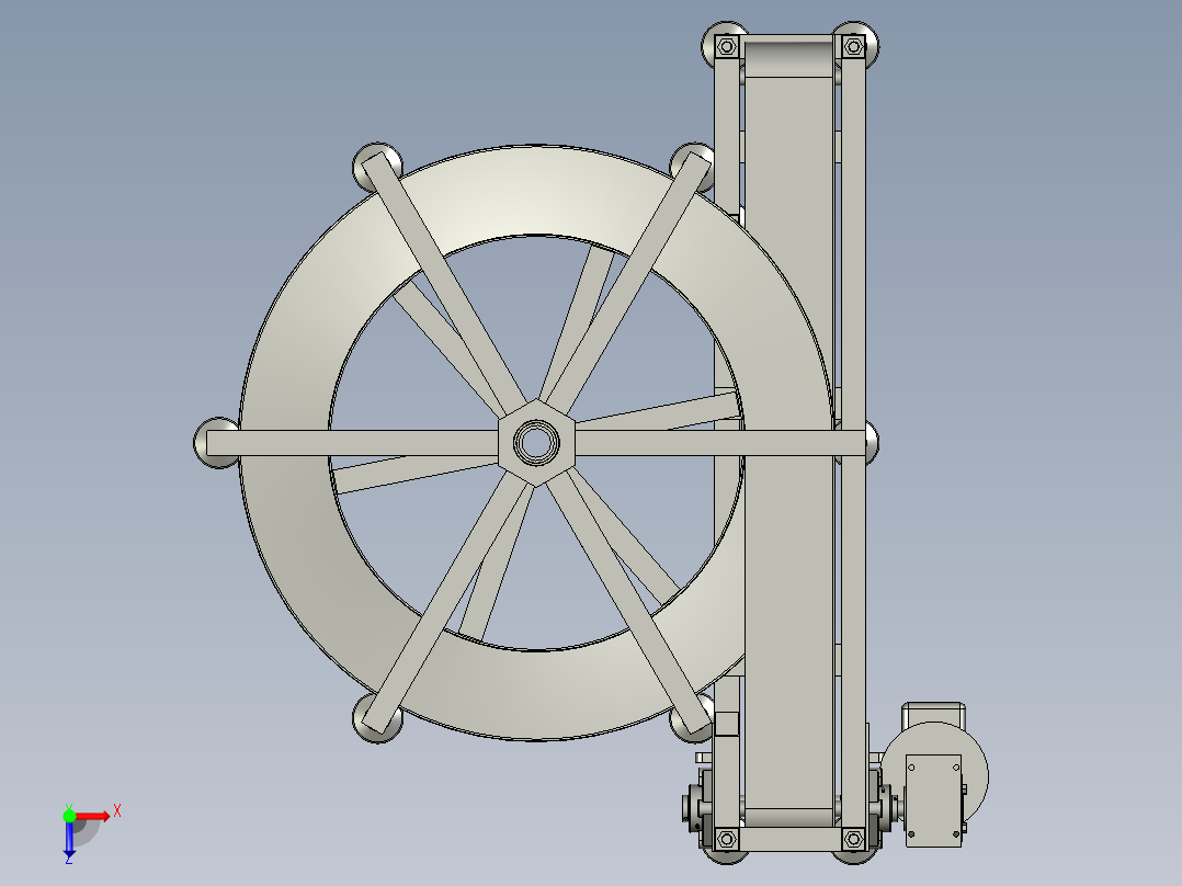 螺旋冻结机的传输装置俯视图