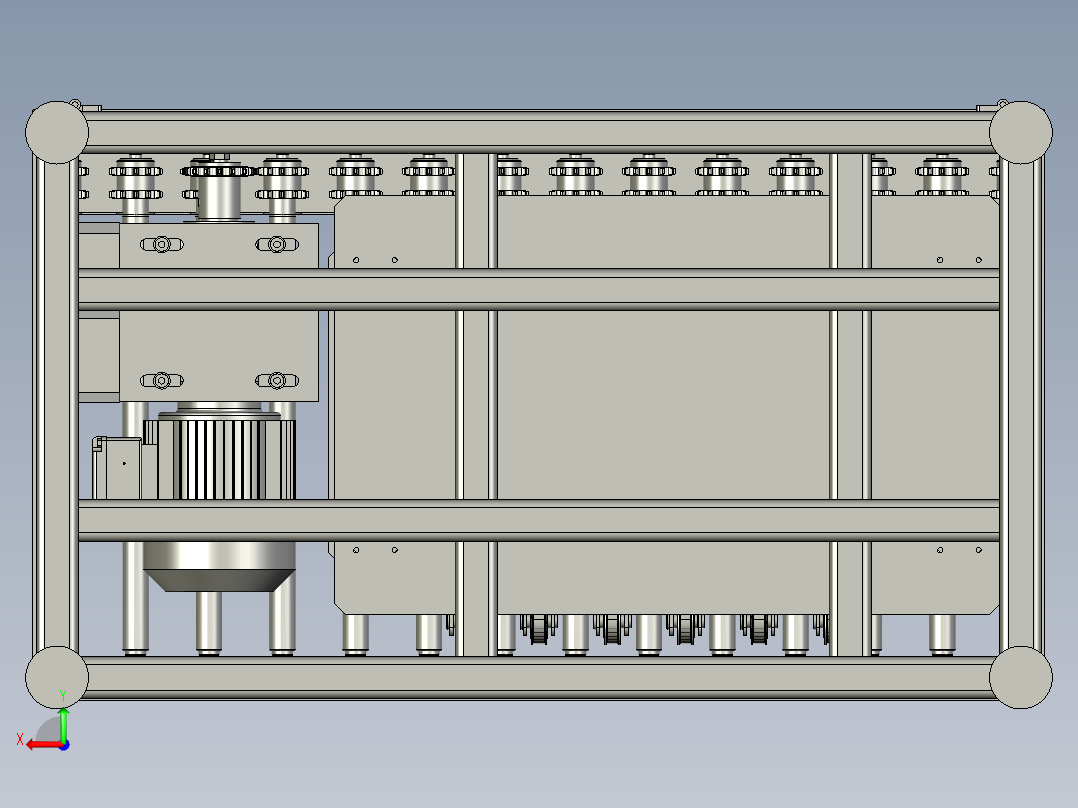 多层输送及顶升移载装置后视图