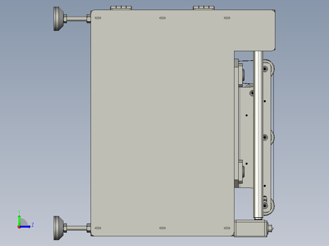 多层输送及顶升移载装置左视图