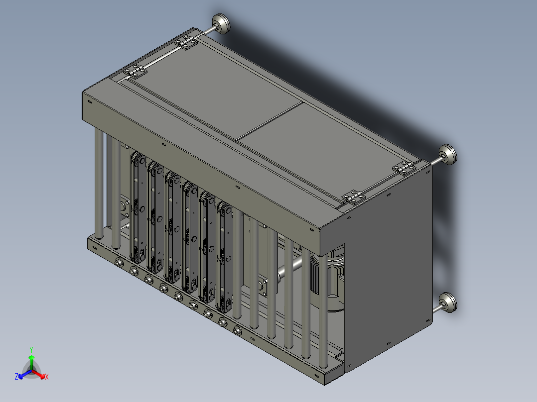 多层输送及顶升移载装置正等轴测图