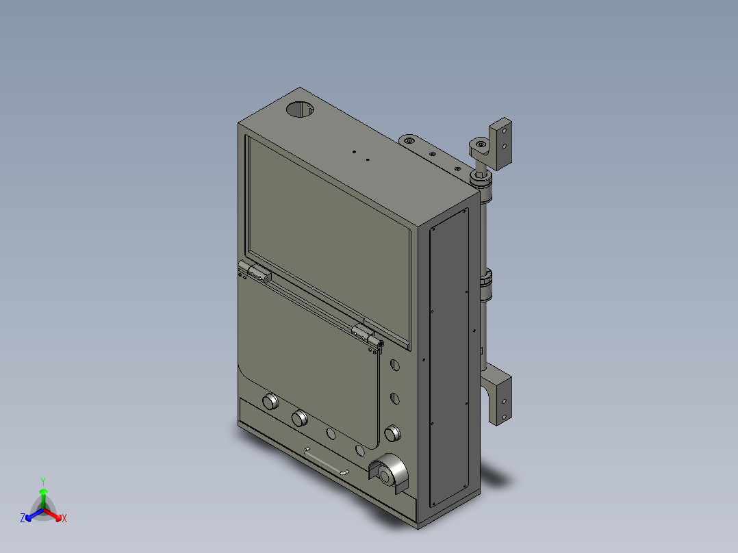 触屏和显示器控制盒19寸正等轴测图