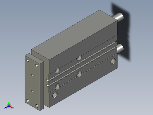 MGPM20-100Z带导杆气缸正等轴测缩略图
