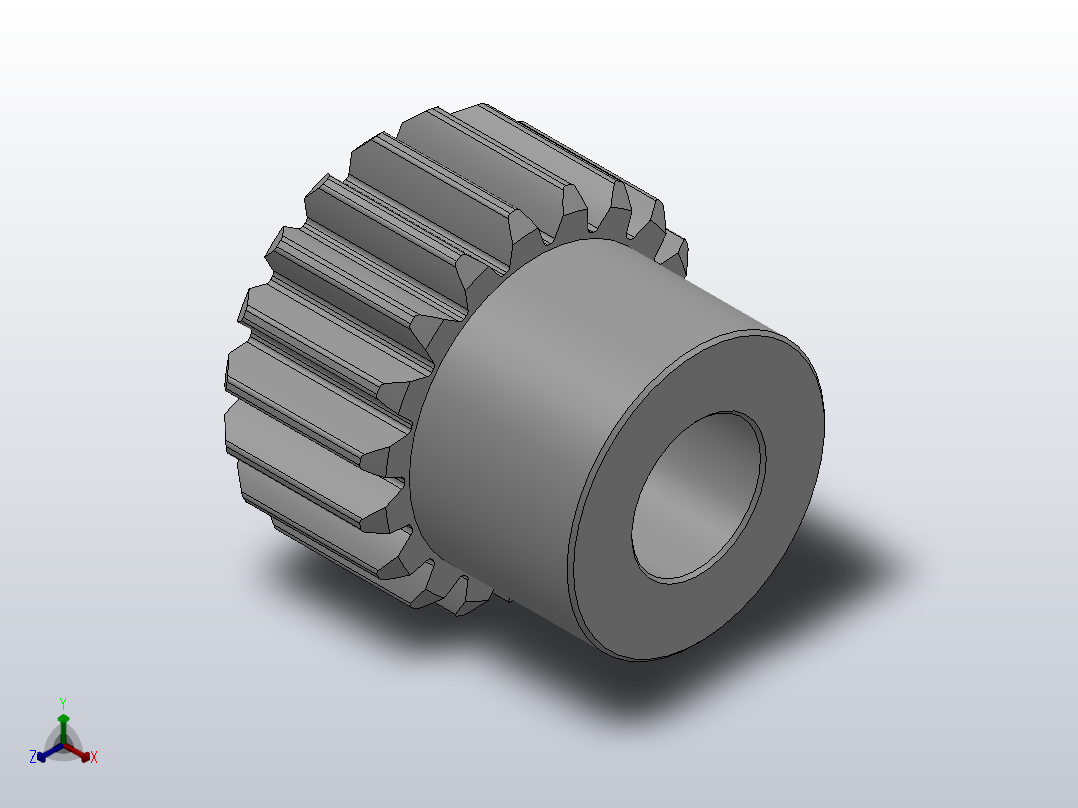 凸缘型模数1直齿轮压力角20°_GSCDC-1-19-10-dc8-A正等轴测图