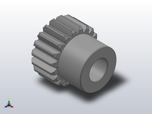 凸缘型模数1直齿轮压力角20°_GSCDC-1-19-10-dc8-A正等轴测缩略图