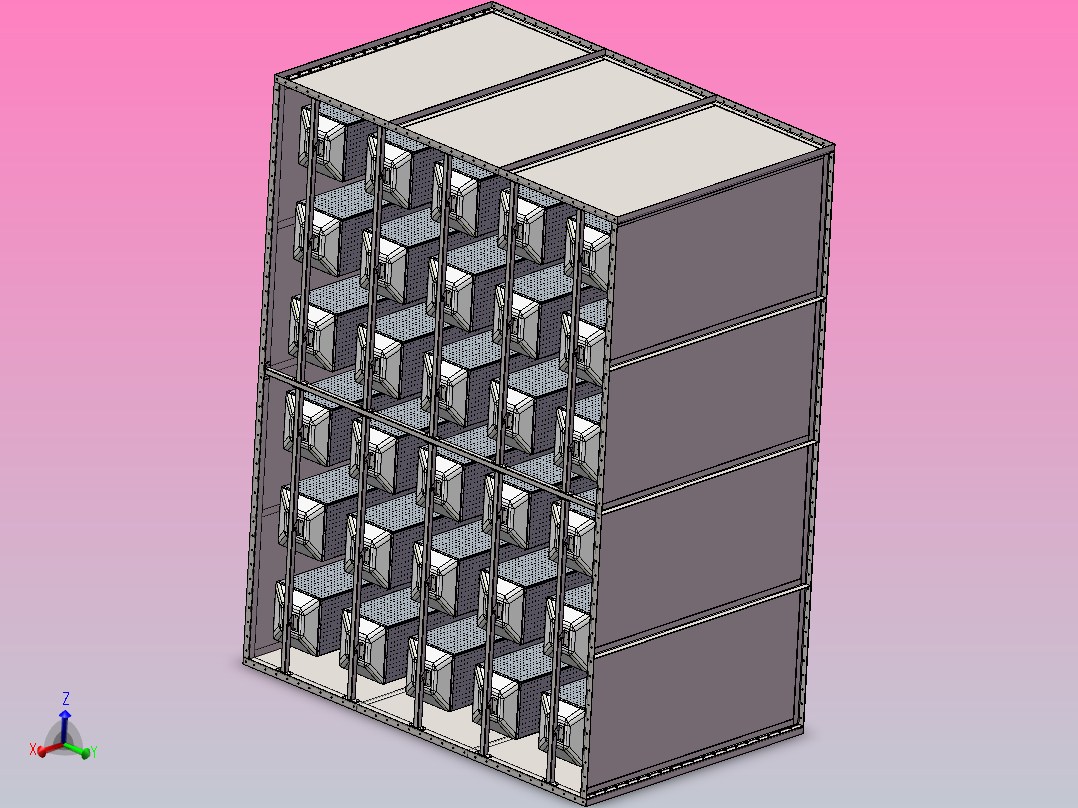 金属外壳矩阵式消声器主视图