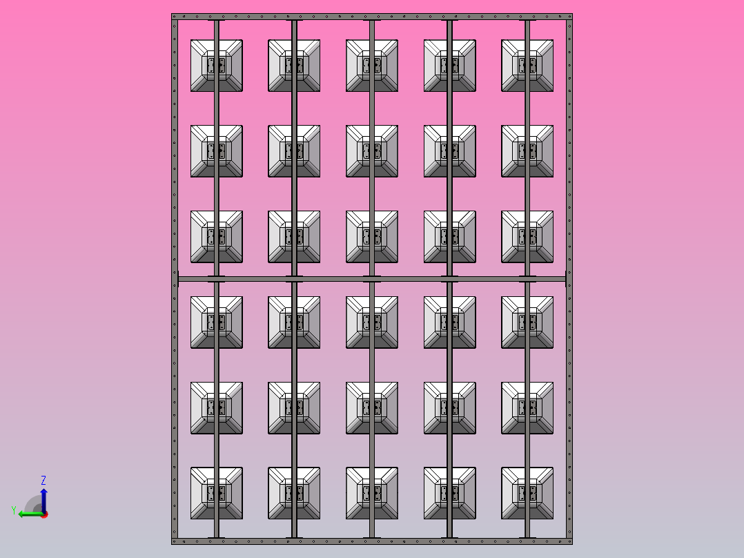 金属外壳矩阵式消声器前视图