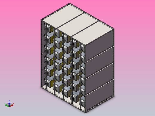 金属外壳矩阵式消声器正等轴测缩略图