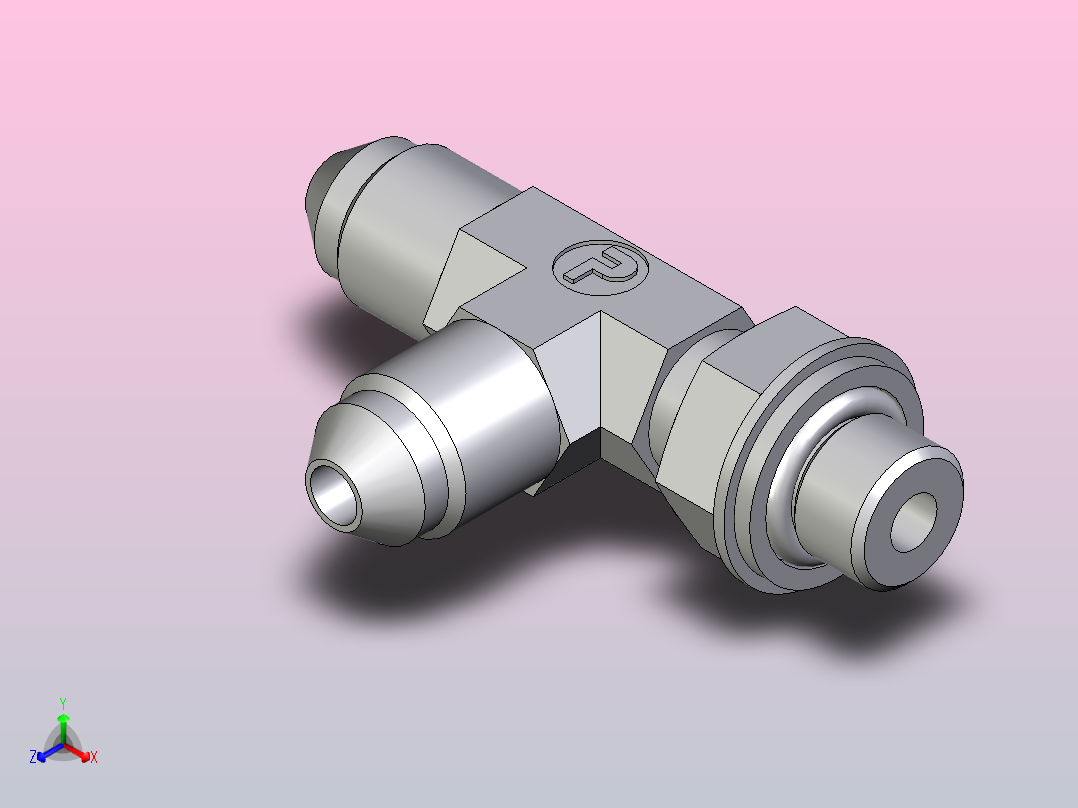 EO硬管接头外螺纹螺柱跑步T恤4R4OMXS正等轴测图