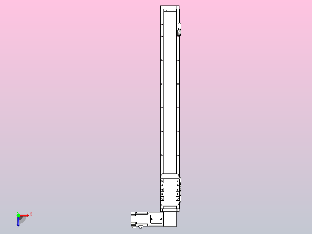 机器人皮带驱动直线轴TPA-GCB-80-P60-L650-DR-M20-N3俯视图