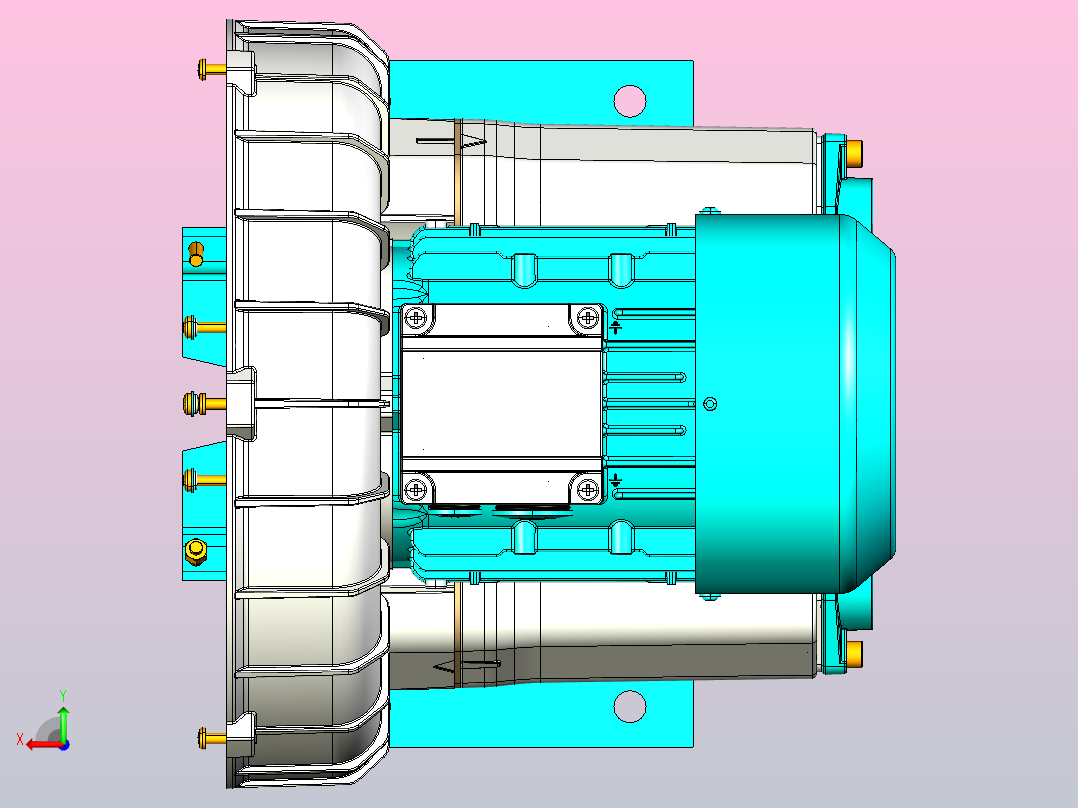 2HB410-7AH06-0.7KW单叶轮 高压鼓风机 旋涡风机后视图