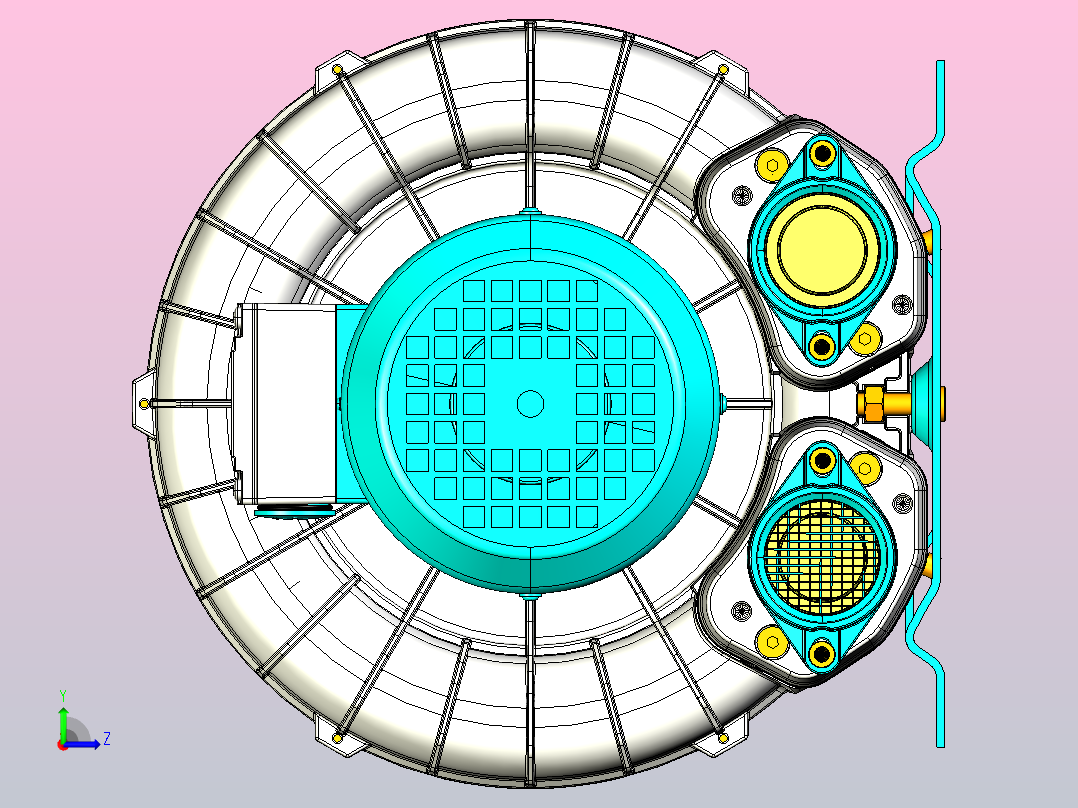 2HB410-7AH06-0.7KW单叶轮 高压鼓风机 旋涡风机左视图