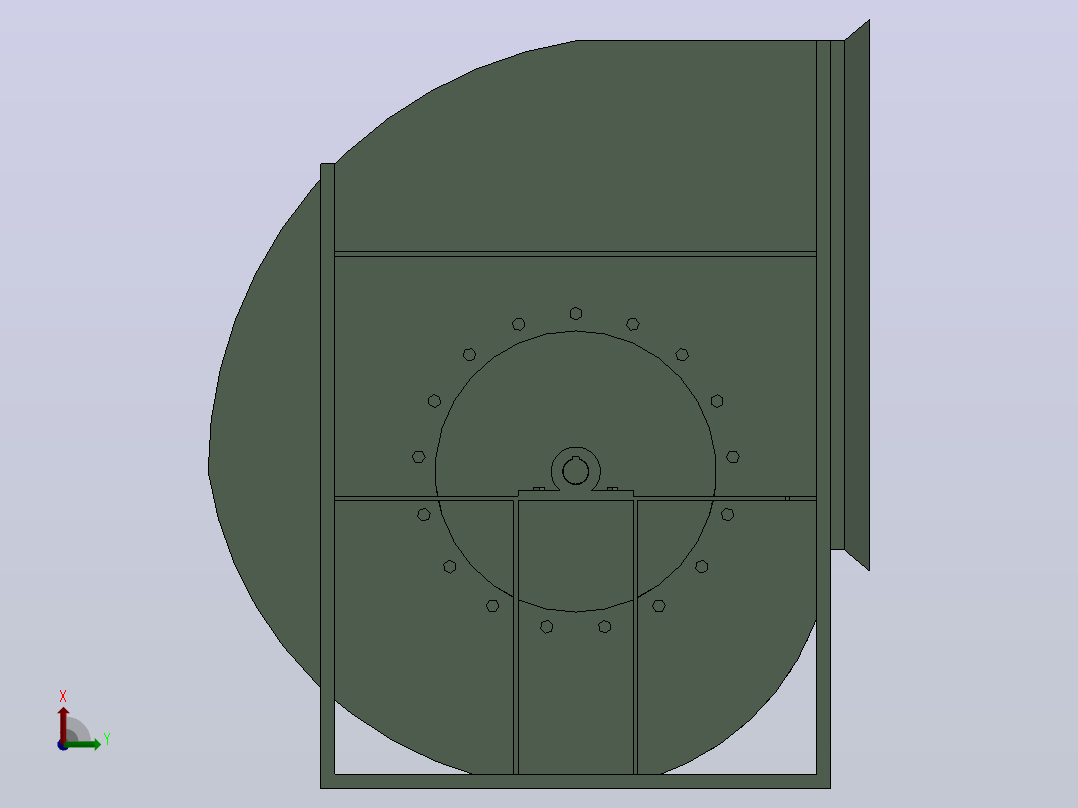 DKF(H)14.0-180°离心通风机[DKF(H)14.0-180°]前视图
