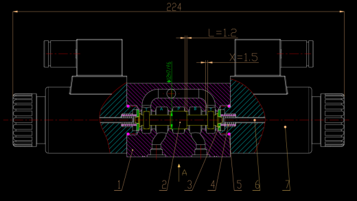 6通径三位四通电磁换向阀Y型3凸肩（CAD+说明书）缩略图
