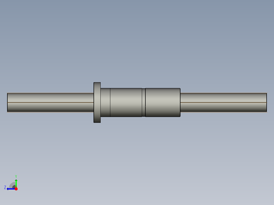 FFZD8020-5滚珠丝杆3D模型右视图