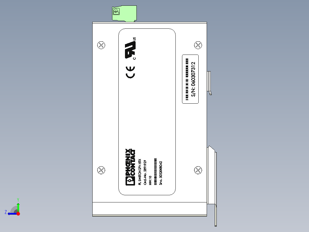 sfnb-5tx-2891929菲尼克斯接触式以太网交换机，8个TP RJ45端口.2右视图